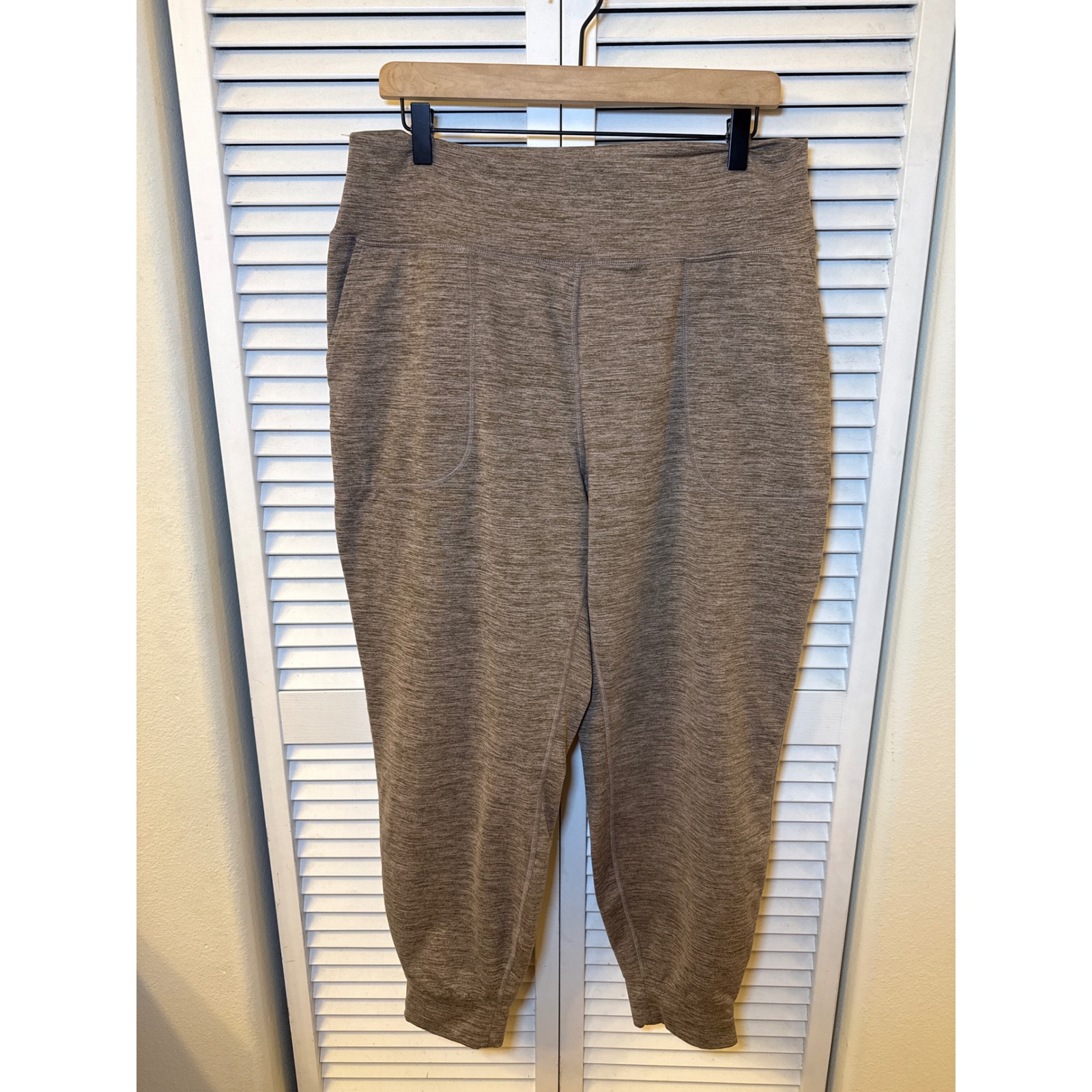 Joylab Womens High-Rise Space Dye Joggers Brown Tan Heathered Xl